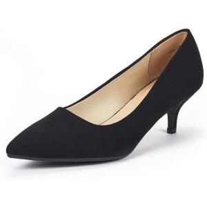 image:imageDREAM PAIRS Womens Pumps Kitten Heel Pointed Toe Shoes for Women Comfortable Office Work Dress ShoesBlackSuede