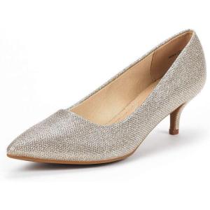 image:imageDREAM PAIRS Womens Pumps Kitten Heel Pointed Toe Shoes for Women Comfortable Office Work Dress ShoesGoldGlitter