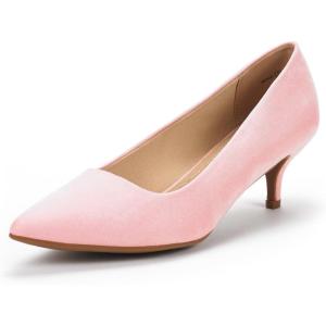 image:imageDREAM PAIRS Womens Pumps Kitten Heel Pointed Toe Shoes for Women Comfortable Office Work Dress ShoesPinkSuede