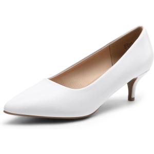 image:imageDREAM PAIRS Womens Pumps Kitten Heel Pointed Toe Shoes for Women Comfortable Office Work Dress ShoesWhitepu