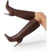 image:imageDREAM PAIRS Knee High Boots for Women Sexy Pointed Toe Stiletto High Heel Boots Fashion amp Classic Dress ShoesBrown