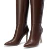 image:imageDREAM PAIRS Knee High Boots for Women Sexy Pointed Toe Stiletto High Heel Boots Fashion amp Classic Dress ShoesBrown