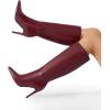 image:imageDREAM PAIRS Knee High Boots for Women Sexy Pointed Toe Stiletto High Heel Boots Fashion amp Classic Dress ShoesBurgundy