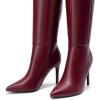 image:imageDREAM PAIRS Knee High Boots for Women Sexy Pointed Toe Stiletto High Heel Boots Fashion amp Classic Dress ShoesBurgundy