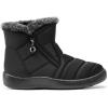 image:imageDREAM PAIRS Winter Boots for Women Warm Fur Lined with Zipper Flat Ankle Boots Comfortable Lightweight Outdoor Indoor BootiesBlack