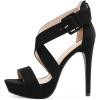 image:imageDREAM PAIRS Womens Baby Blue Suede Cross Strap Open Toe High Stilettos Party Pump Platform Heel Sandal CBlackSuede  8 Charlotte