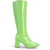 image:imageDREAM PAIRS Womens Gogo Boots Square Toe Chunky Wide Calf Knee High BootsGreenpat