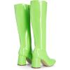 image:imageDREAM PAIRS Womens Gogo Boots Square Toe Chunky Wide Calf Knee High BootsGreenpat