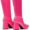 image:imageDREAM PAIRS Womens Gogo Boots Square Toe Chunky Wide Calf Knee High BootsHot Pinkpat