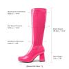 image:imageDREAM PAIRS Womens Gogo Boots Square Toe Chunky Wide Calf Knee High BootsHot Pinkpat