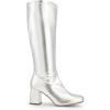 image:imageDREAM PAIRS Womens Gogo Boots Square Toe Chunky Wide Calf Knee High BootsMetallic Silver