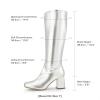 image:imageDREAM PAIRS Womens Gogo Boots Square Toe Chunky Wide Calf Knee High BootsMetallic Silver