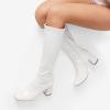 image:imageDREAM PAIRS Womens Gogo Boots Square Toe Chunky Wide Calf Knee High BootsWhite