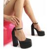 image:imageDREAM PAIRS Womens High Chunky Platform Closed Toe Block Heels Square Toe Ankle Strap Dress Wedding Party Pumps Shoes AureliaBlack