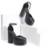 image:imageDREAM PAIRS Womens High Chunky Platform Closed Toe Block Heels Square Toe Ankle Strap Dress Wedding Party Pumps Shoes AureliaBlack