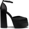 image:imageDREAM PAIRS Womens High Chunky Platform Closed Toe Block Heels Square Toe Ankle Strap Dress Wedding Party Pumps Shoes AureliaBlacksatin