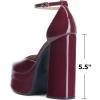 image:imageDREAM PAIRS Womens High Chunky Platform Closed Toe Block Heels Square Toe Ankle Strap Dress Wedding Party Pumps Shoes AureliaBurgundy