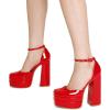 image:imageDREAM PAIRS Womens High Chunky Platform Closed Toe Block Heels Square Toe Ankle Strap Dress Wedding Party Pumps Shoes AureliaRedpat
