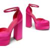 image:imageDREAM PAIRS Womens High Chunky Platform Closed Toe Block Heels Square Toe Ankle Strap Dress Wedding Party Pumps Shoes AureliaRose Redsatin