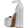 image:imageDREAM PAIRS Womens High Chunky Platform Closed Toe Block Heels Square Toe Ankle Strap Dress Wedding Party Pumps Shoes AureliaSilverrhinestone