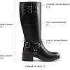 image:imageDREAM PAIRS Womens Knee High Boots Combat Boots Goth Boot Lace Up Adjustable Buckles Chunky Low Heel Fall Booties with Side Zipper to Put on and offBlackBrown