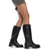 image:imageDREAM PAIRS Womens Knee High Boots Combat Boots Goth Boot Lace Up Adjustable Buckles Chunky Low Heel Fall Booties with Side Zipper to Put on and offBlackpu