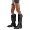 image:imageDREAM PAIRS Womens Knee High Boots Combat Boots Goth Boot Lace Up Adjustable Buckles Chunky Low Heel Fall Booties with Side Zipper to Put on and offBlackBrown