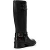 image:imageDREAM PAIRS Womens Knee High Boots Combat Boots Goth Boot Lace Up Adjustable Buckles Chunky Low Heel Fall Booties with Side Zipper to Put on and offBlackBrown