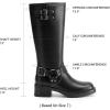 image:imageDREAM PAIRS Womens Knee High Boots Combat Boots Goth Boot Lace Up Adjustable Buckles Chunky Low Heel Fall Booties with Side Zipper to Put on and offBlackpu