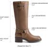 image:imageDREAM PAIRS Womens Knee High Boots Combat Boots Goth Boot Lace Up Adjustable Buckles Chunky Low Heel Fall Booties with Side Zipper to Put on and offTanpu