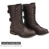 image:imageDREAM PAIRS Womens Mid Calf Builtin Wallet Pocket Lace up Military Combat BootsClassic Brown