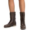 image:imageDREAM PAIRS Womens Mid Calf Builtin Wallet Pocket Lace up Military Combat BootsClassic Brown
