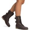 image:imageDREAM PAIRS Womens Mid Calf Builtin Wallet Pocket Lace up Military Combat BootsClassic Brown