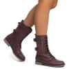 image:imageDREAM PAIRS Womens Mid Calf Builtin Wallet Pocket Lace up Military Combat BootsClassic Burgundy