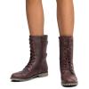 image:imageDREAM PAIRS Womens Mid Calf Builtin Wallet Pocket Lace up Military Combat BootsClassic Burgundy