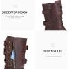 image:imageDREAM PAIRS Womens Mid Calf Builtin Wallet Pocket Lace up Military Combat BootsClassic Burgundy