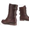 image:imageDREAM PAIRS Womens Mid Calf Builtin Wallet Pocket Lace up Military Combat BootsClassic Burgundy