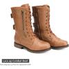 image:imageDREAM PAIRS Womens Mid Calf Builtin Wallet Pocket Lace up Military Combat BootsClassic Camel