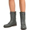 image:imageDREAM PAIRS Womens Mid Calf Builtin Wallet Pocket Lace up Military Combat BootsClassic Grey
