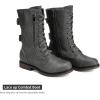 image:imageDREAM PAIRS Womens Mid Calf Builtin Wallet Pocket Lace up Military Combat BootsClassic Grey