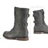 image:imageDREAM PAIRS Womens Mid Calf Builtin Wallet Pocket Lace up Military Combat BootsClassic Grey