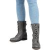 image:imageDREAM PAIRS Womens Mid Calf Builtin Wallet Pocket Lace up Military Combat BootsGrey