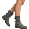 image:imageDREAM PAIRS Womens Mid Calf Builtin Wallet Pocket Lace up Military Combat BootsGrey