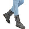 image:imageDREAM PAIRS Womens Mid Calf Builtin Wallet Pocket Lace up Military Combat BootsGreypu