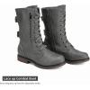 image:imageDREAM PAIRS Womens Mid Calf Builtin Wallet Pocket Lace up Military Combat BootsGreypu
