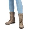 image:imageDREAM PAIRS Womens Mid Calf Builtin Wallet Pocket Lace up Military Combat BootsKhaki
