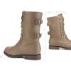 image:imageDREAM PAIRS Womens Mid Calf Builtin Wallet Pocket Lace up Military Combat BootsKhaki