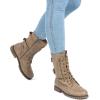 image:imageDREAM PAIRS Womens Mid Calf Builtin Wallet Pocket Lace up Military Combat BootsKhaki