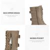 image:imageDREAM PAIRS Womens Mid Calf Builtin Wallet Pocket Lace up Military Combat BootsKhaki