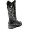 image:imageDREAM PAIRS Womens Square Toe Cowboy Cowgirl Boots Pull On Low Chunky Heel Mid Calf Western Boots with Embroidered Stitched for Theme Party Country ConcertBlack1